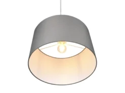 LED Pendelleuchte mit Stoff Lampenschirm in Grau, Ø 40cm