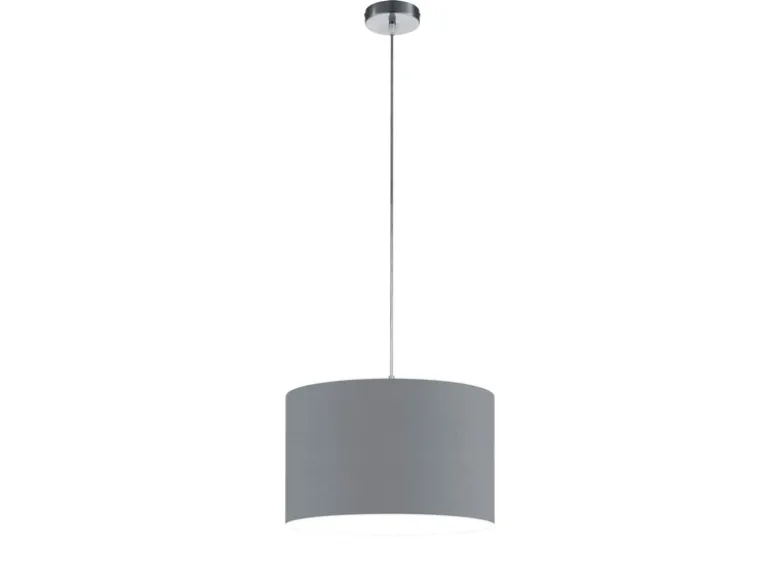 LED Pendelleuchte mit Stoff Lampenschirm in Grau, Ø 40cm