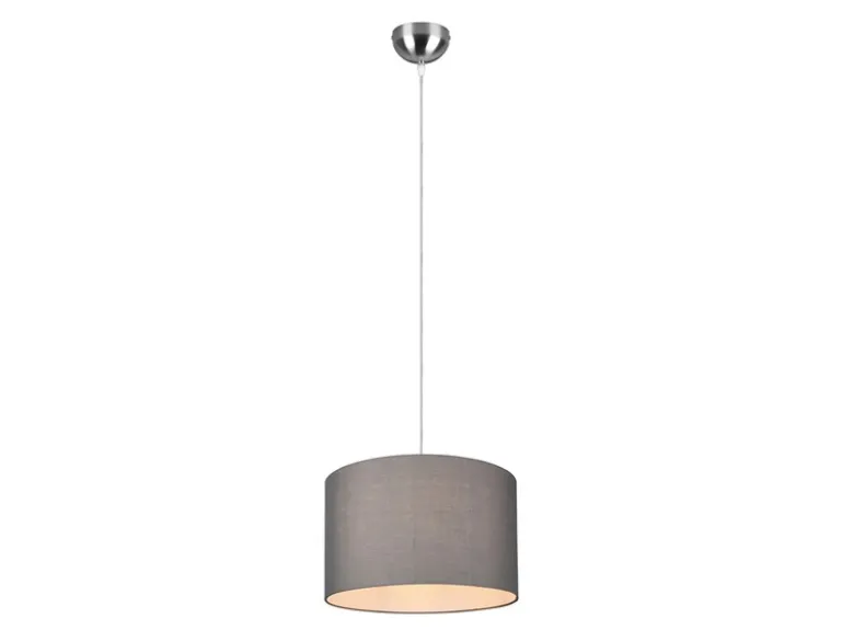 LED Pendelleuchte mit Stoff Lampenschirm in Grau, Ø 40cm