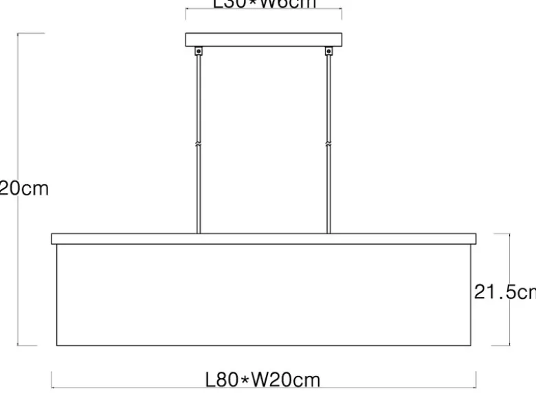 LED Pendelleuchte mit Stoff Lampenschirm und Holzoptik, Breite 80cm