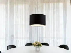 LED Pendelleuchte mit Stoffschirm Schwarz, Ø 40cm