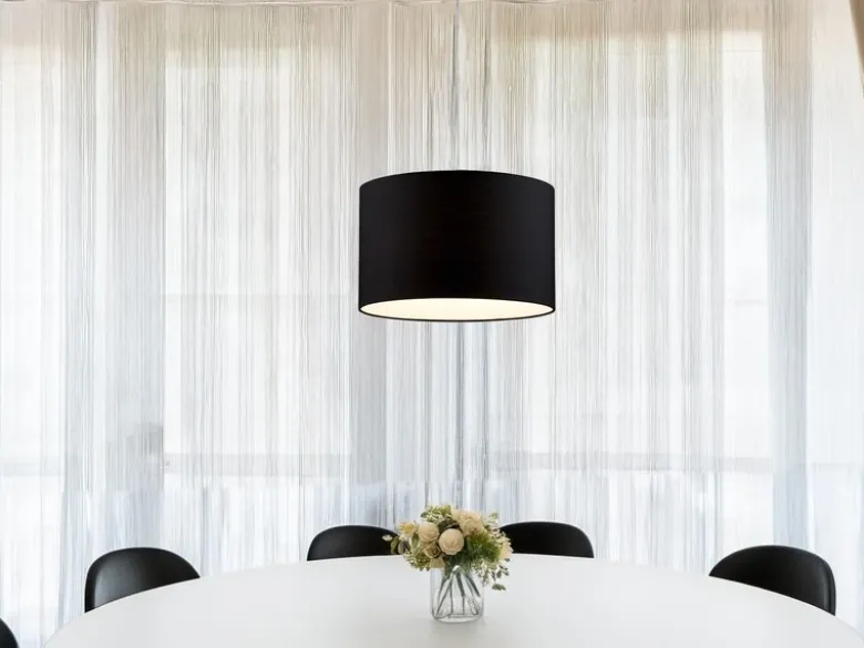LED Pendelleuchte mit Stoffschirm Schwarz, Ø 40cm