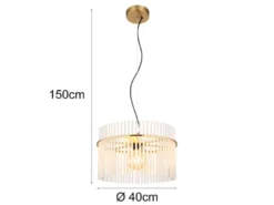 LED Pendelleuchte mit transparenten Echtglas Stäben, Ø 40cm