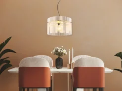 LED Pendelleuchte mit transparenten Echtglas Stäben, Ø 40cm
