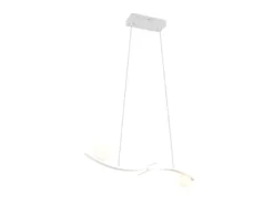 LED Pendelleuchte NAPOLI Weiß, dimmbar mit 2 Glaskugeln, Breite 82cm