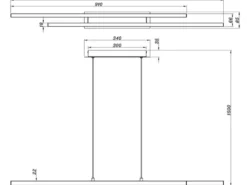 LED Pendelleuchte ODIO modern Metall Schwarz lang, Breite 110cm