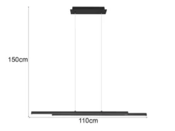 LED Pendelleuchte ODIO modern Metall Schwarz lang, Breite 110cm