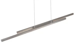 LED Pendelleuchte ODIO modern Metall Silber lang, Breite 110cm