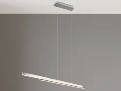 LED Pendelleuchte ODIO modern Metall Silber lang, Breite 110cm