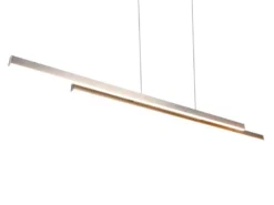 LED Pendelleuchte ODIO modern Metall Silber lang, Breite 110cm