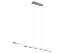 LED Pendelleuchte ODIO modern Metall Silber lang, Breite 110cm