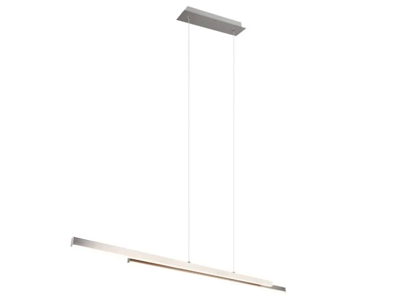 LED Pendelleuchte ODIO modern Metall Silber lang, Breite 110cm