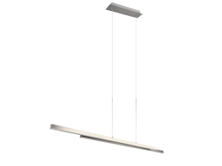 LED Pendelleuchte ODIO modern Metall Silber lang, Breite 110cm