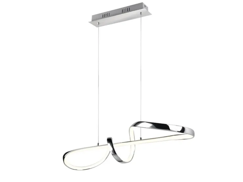 LED Pendelleuchte PADUA dimmbar per Schalter, Chrom, Kristall, Breite 81cm