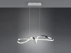 LED Pendelleuchte PADUA dimmbar per Schalter, Chrom, Kristall, Breite 81cm