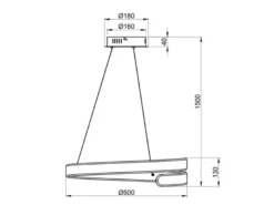 LED Pendelleuchte PARMA Metall Chrom/Weiß 3 Stufen Dimmer Ring, Ø 50cm