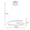 LED Pendelleuchte PARMA Metall Weiß matt 3 Stufen Dimmer Ring, Ø 50cm
