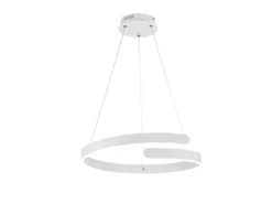 LED Pendelleuchte PARMA Metall Weiß matt 3 Stufen Dimmer Ring, Ø 50cm