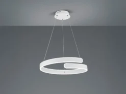 LED Pendelleuchte PARMA Metall Weiß matt 3 Stufen Dimmer Ring, Ø 50cm