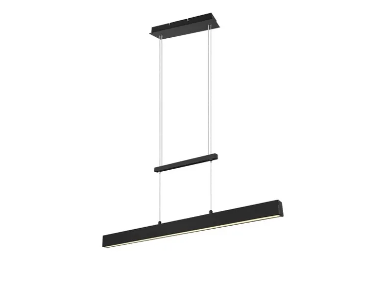 LED Pendelleuchte PAROS Schwarz dimmbar & höhenverstellbar, Breite 90cm