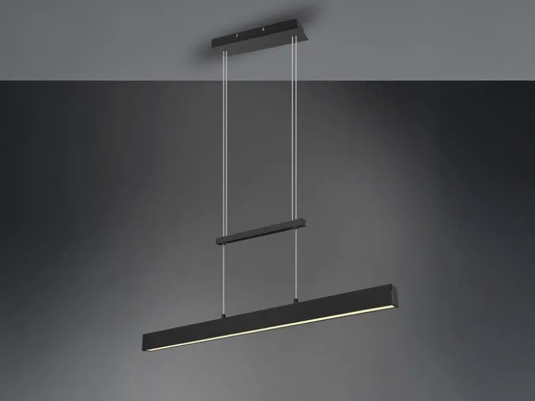 LED Pendelleuchte PAROS Schwarz dimmbar & höhenverstellbar, Breite 90cm