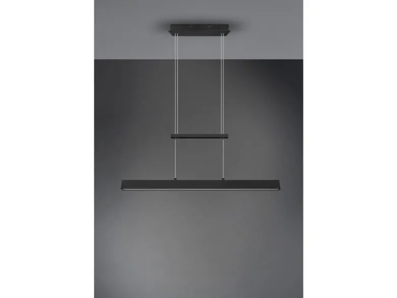 LED Pendelleuchte PAROS Schwarz dimmbar & höhenverstellbar, Breite 90cm