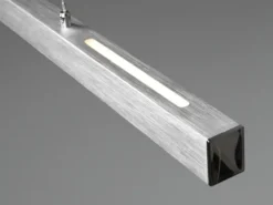 LED Pendelleuchte PAROS Silber dimmbar & höhenverstellbar, Breite 90cm