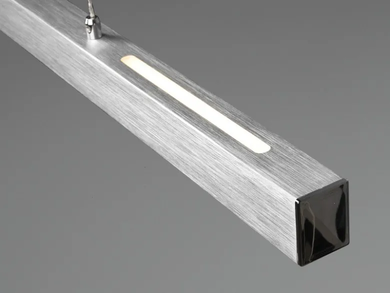 LED Pendelleuchte PAROS Silber dimmbar & höhenverstellbar, Breite 90cm