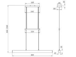 LED Pendelleuchte PAROS Silber dimmbar & höhenverstellbar, Breite 90cm