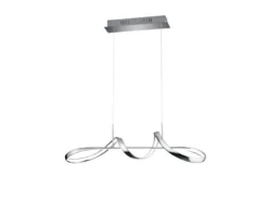 LED Pendelleuchte PERUGIA Metall Silber Chrom mit 3 Stufen Dimmer, Breite 81cm