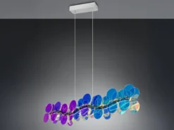 LED Pendelleuchte PULSE dimmbar aus irisierendem Kunststoff, Breite 86cm