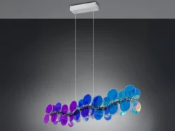 LED Pendelleuchte PULSE dimmbar aus irisierendem Kunststoff, Breite 86cm