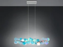 LED Pendelleuchte PULSE dimmbar aus irisierendem Kunststoff, Breite 86cm