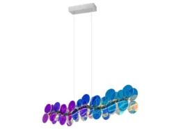 LED Pendelleuchte PULSE dimmbar aus irisierendem Kunststoff, Breite 86cm