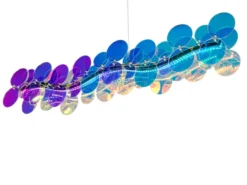 LED Pendelleuchte PULSE dimmbar aus irisierendem Kunststoff, Breite 86cm