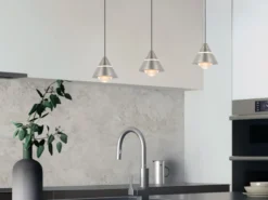 LED Pendelleuchte ROMEO höhenverstellbar, 3-flammig Silber, Breite 55cm