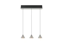 LED Pendelleuchte ROMEO höhenverstellbar, 3-flammig Silber, Breite 55cm