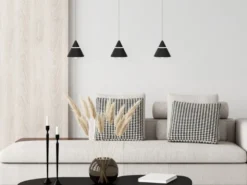 LED Pendelleuchte ROMEO höhenverstellbar, 3-flammig Schwarz, Breite 55cm