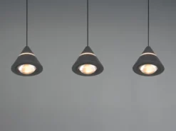 LED Pendelleuchte ROMEO höhenverstellbar, 3-flammig Schwarz, Breite 55cm