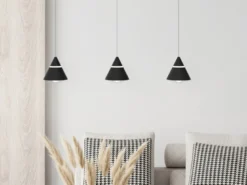 LED Pendelleuchte ROMEO höhenverstellbar, 3-flammig Schwarz, Breite 55cm