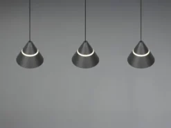 LED Pendelleuchte ROMEO höhenverstellbar, 3-flammig Schwarz, Breite 55cm