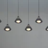 LED Pendelleuchte ROMEO höhenverstellbar, 6-flammig Schwarz, Breite 75cm