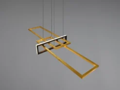 LED Pendelleuchte SALINAS Schwarz Gold mit Switch Dimmer, Breite 110cm
