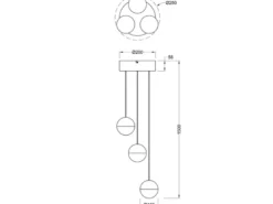 LED Pendelleuchte SENTA Cluster 3-flammig höhenverstellbar Ø 25cm