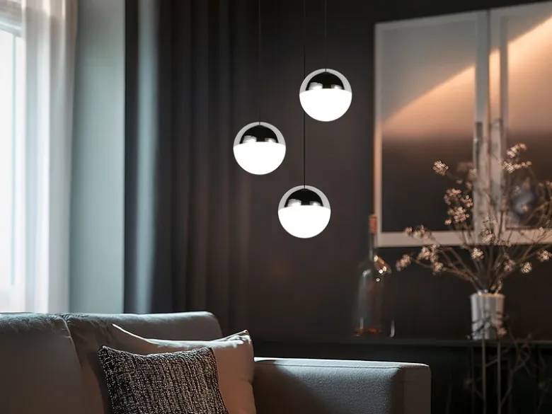 LED Pendelleuchte SENTA 3-flammig höhenverstellbar, Licht neutralweiß Ø 25cm