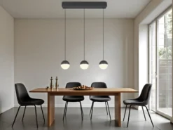 LED Pendelleuchte SENTA 3-flammig höhenverstellbar, Breite 62cm