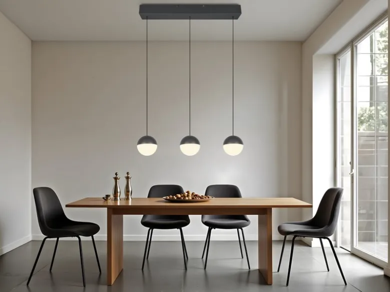 LED Pendelleuchte SENTA 3-flammig höhenverstellbar, Breite 62cm