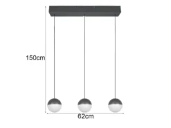 LED Pendelleuchte SENTA 3-flammig höhenverstellbar, Breite 62cm