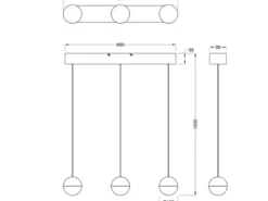 LED Pendelleuchte SENTA 3-flammig höhenverstellbar, Breite 62cm