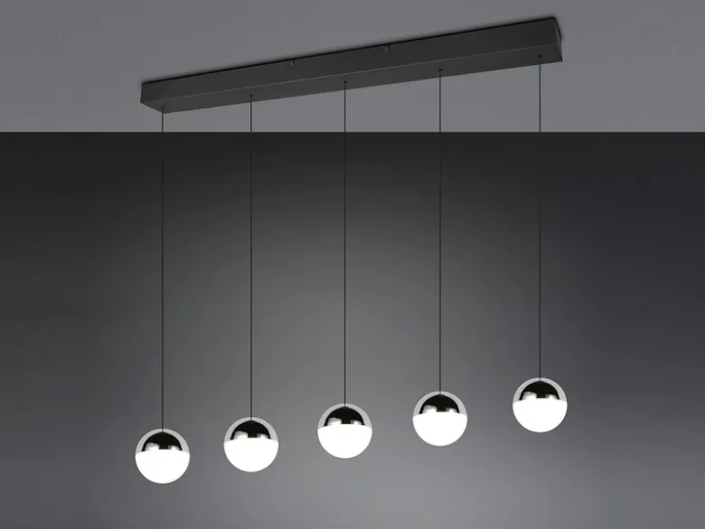 LED Pendelleuchte SENTA 5-flammig höhenverstellbar Licht neutralweiß, B: 114cm